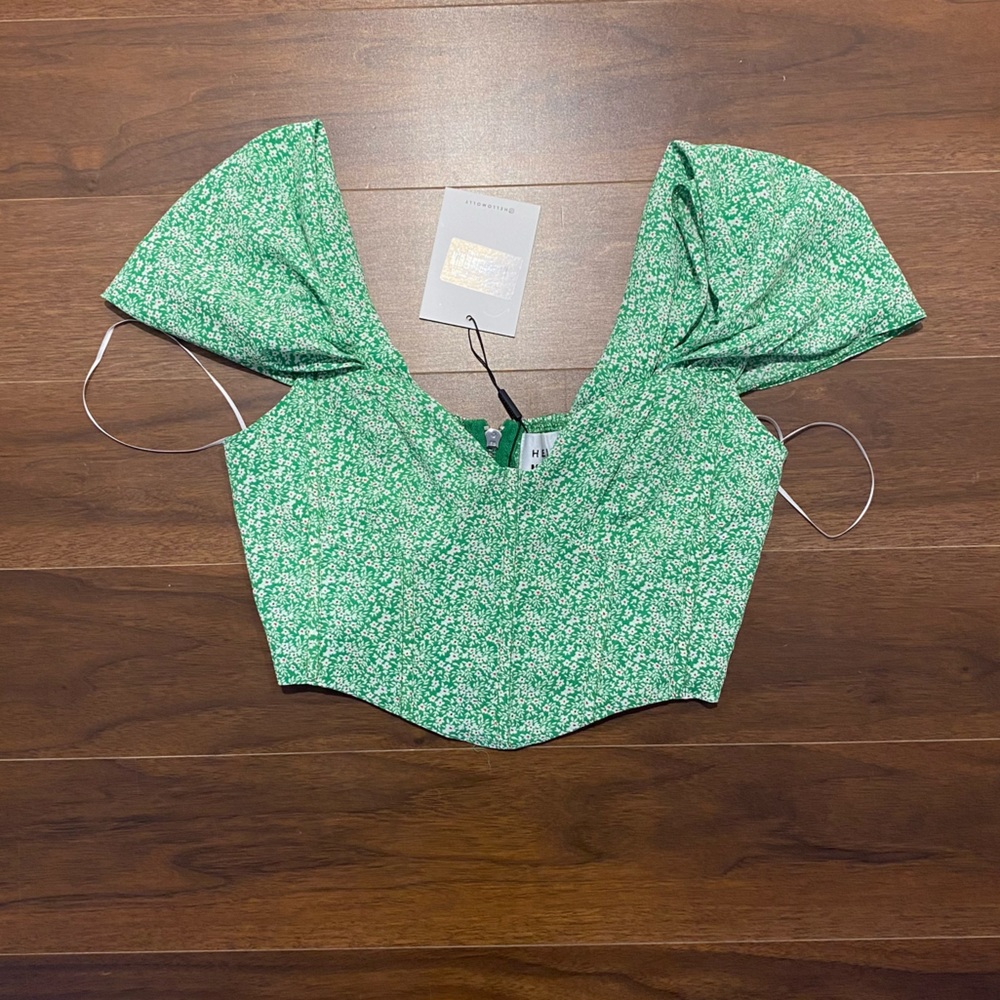 Hello molly nwt green corset top cropped small s